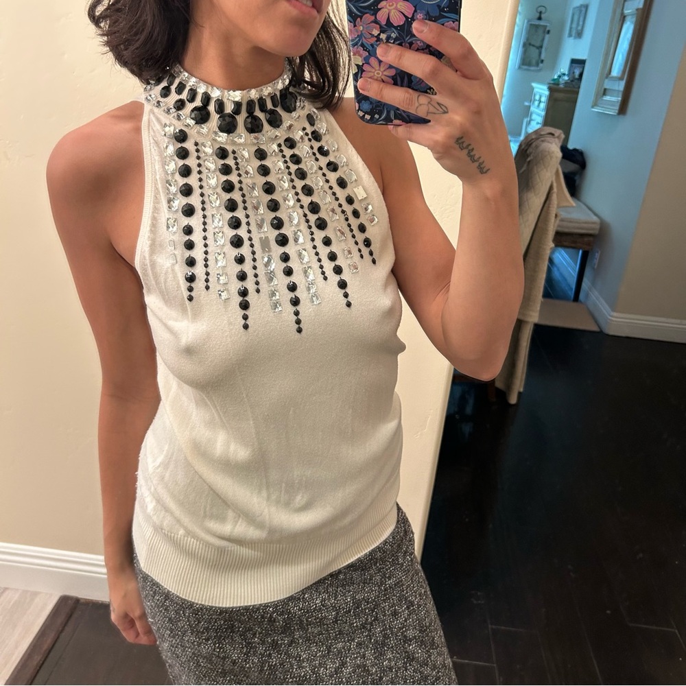 Cache Jewel Knit Tank Top